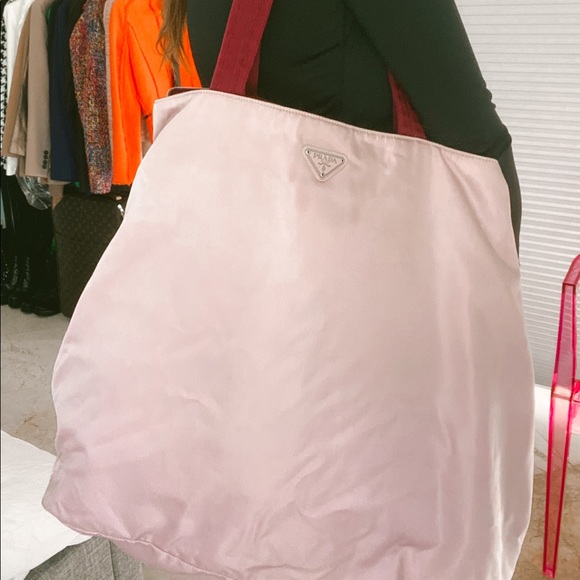 Pink Prada Nylon Beach Bag - Picture 5 of 6